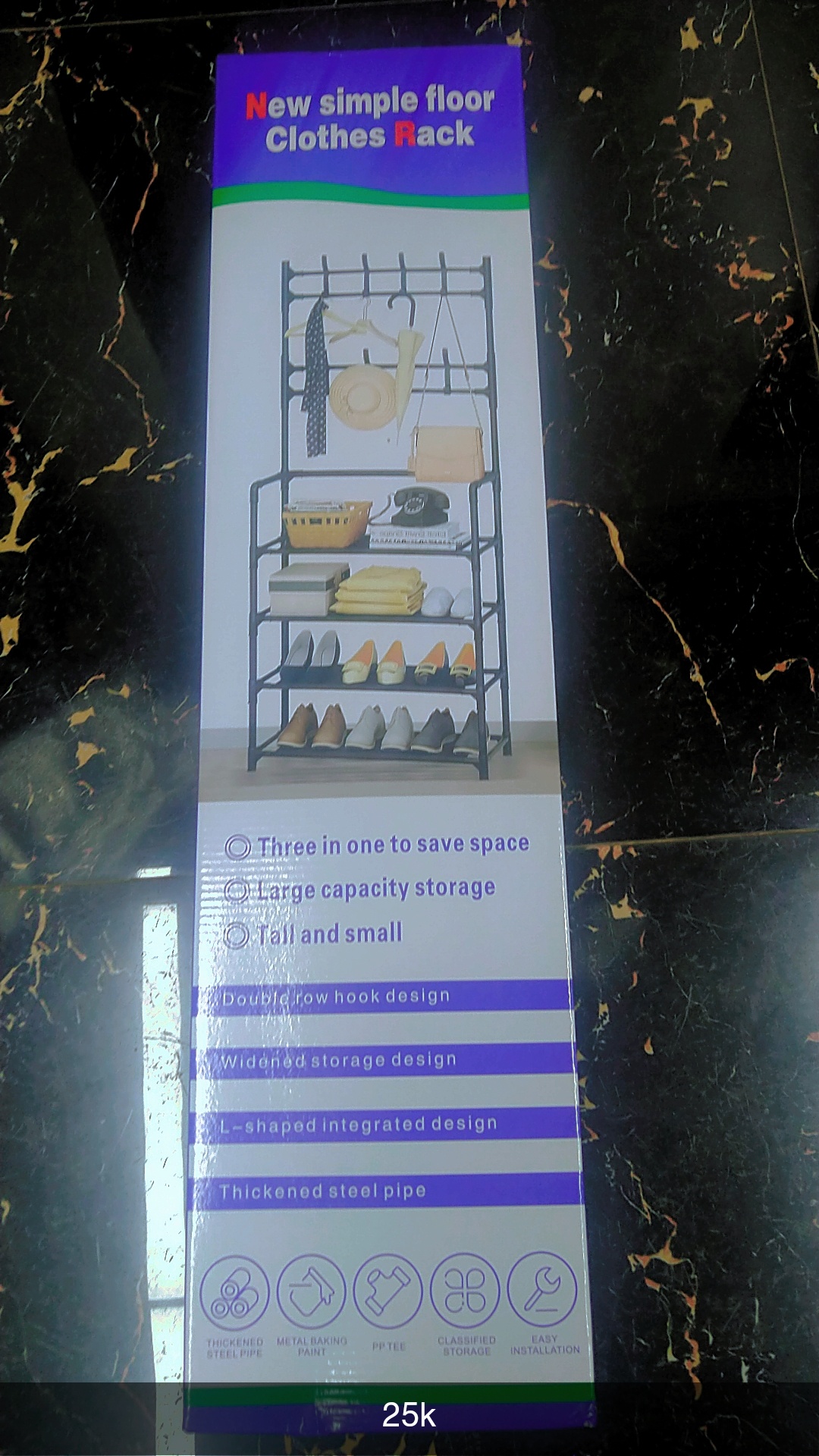 Simple floor clothes rack