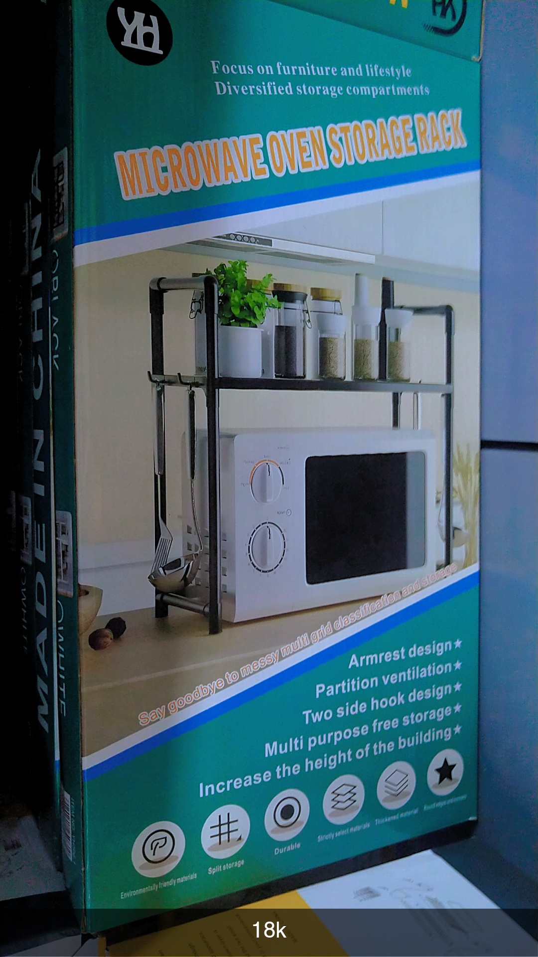 Microwave oven storage rack